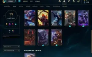 Conta prata 2 com 34 champs e 19 skins