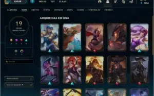 Conta prata 2 com 34 champs e 19 skins