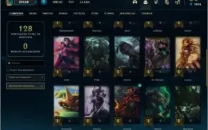 Conta prata 2 com 34 champs e 19 skins