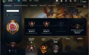 Conta bronze 4 com 46 skins e 86 champs