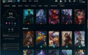 Conta bronze 4 com 46 skins e 86 champs