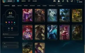 Conta bronze 4 com 46 skins e 86 champs
