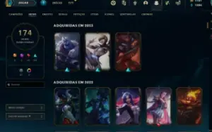 Conta lol lvl 425, honra 2, 1101 de rp, emote de mestre.