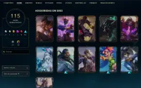 Conta unranked, 167 champs, 115 skins/antigo elo emerald III