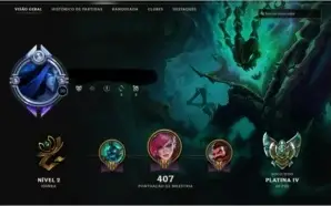 Conta Lol Platina 4 - Borda de Diamante - 45 Skins