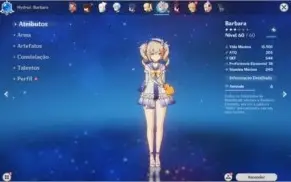 CONTA GENSHIN IMPACT AR 55 - 8 PERSONAGENS 5* QUASE TODOS T4