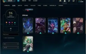 Conta bronze 2 com 26 skins e 73 champs
