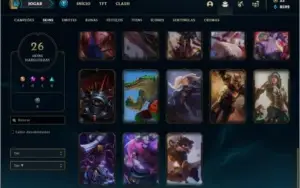 Conta bronze 2 com 26 skins e 73 champs