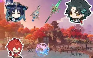 AR30-Scaramouche com BIS + Xiao com BIS + Diluc + 5 tiros
