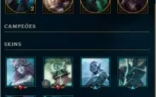 Conta lol com 106 skins (98 habilitadas 6 no espólio)