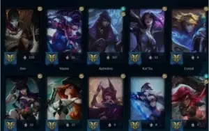 Conta lol com 106 skins (98 habilitadas 6 no espólio)