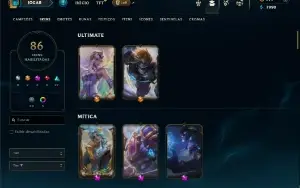 Prata 4 com TODOS os champs e 86 Skins ( ADC / SUP )
