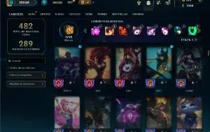 Prata 4 com TODOS os champs e 86 Skins ( ADC / SUP )