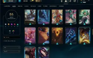 Prata 4 com TODOS os champs e 86 Skins ( ADC / SUP )