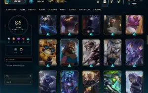 Prata 4 com TODOS os champs e 86 Skins ( ADC / SUP )