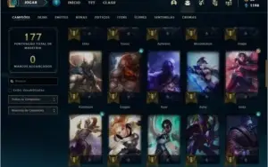 Conta platina 1 com 51 PDL, 25 skins e 56 champs
