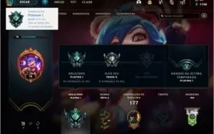 Conta platina 1 com 51 PDL, 25 skins e 56 champs