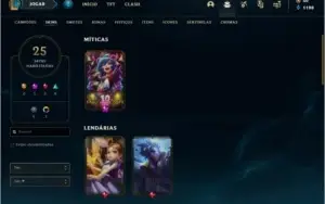 Conta platina 1 com 51 PDL, 25 skins e 56 champs