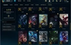 Conta platina 1 com 51 PDL, 25 skins e 56 champs