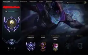 Conta LOL, Diamante 4, All Champs, 148 skins, Icones 2013