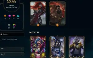 Conta LOL - LVL 458 - 206 Skins - Todos Champions - FA
