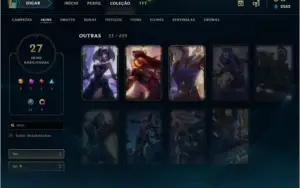Conta lol skin vitoriosas e icones raros