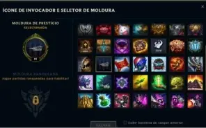 Conta lol skin vitoriosas e icones raros