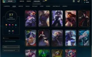 Conta lol skin vitoriosas e icones raros
