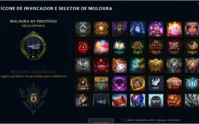 Conta lol skin vitoriosas e icones raros