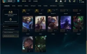 Conta DIAMANTE 4 com 6 skins e 32 champs