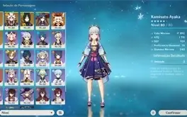 AR 54 Ayaka,Itto,Tighnari,Klee,Mona C1 e lança de jade