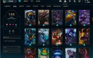 Conta unranked com TODOS os champs e 148 Skin + 100 Espolios