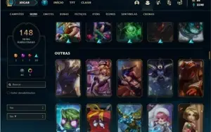 Conta unranked com TODOS os champs e 148 Skin + 100 Espolios