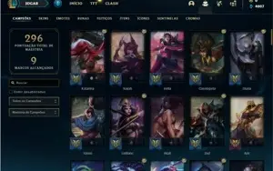 Conta ouro 3 com 100 Champs e 61 Skins + 600k de Katarina