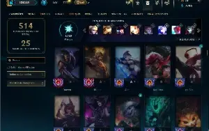 Bronze 4 com TODOS os champs e 89 Skins ( ADC / MID )
