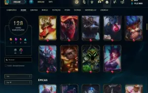 Conta ouro 4 com 150 Champs e 128 Skins ( MAIN ADC )