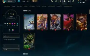 Unranked com TODOS os Champs e 113 Skins ( ADC / SUP )