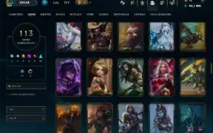 Unranked com TODOS os Champs e 113 Skins ( ADC / SUP )