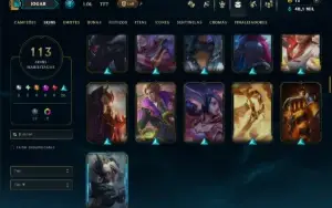 Unranked com TODOS os Champs e 113 Skins ( ADC / SUP )