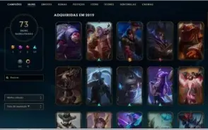 CONTA ALL CHAMPIONS, DIAMANTE 1, 73 SKINS