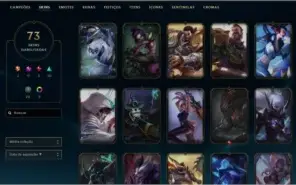 CONTA ALL CHAMPIONS, DIAMANTE 1, 73 SKINS