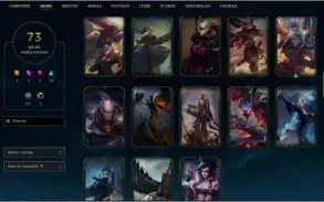 CONTA ALL CHAMPIONS, DIAMANTE 1, 73 SKINS