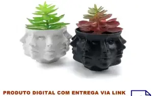 STL Para Impressão 3D - Jarro de Flores Faces