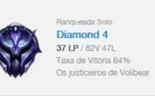 Conta LoL Diamante 4 64% Win rate Bom MMR League of Legends