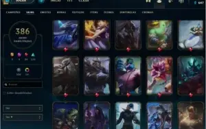 CONTA DE LOL COM 386 SKINS - SUPER BARATA - NÃO JOGO MAIS -
