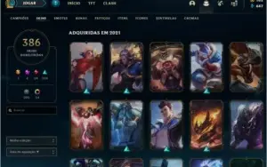 CONTA DE LOL COM 386 SKINS - SUPER BARATA - NÃO JOGO MAIS -