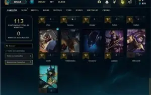 Conta unranked com 41 Champs e 21 Skins