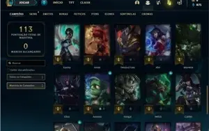 Conta unranked com 41 Champs e 21 Skins