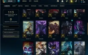 Conta unranked com 41 Champs e 21 Skins