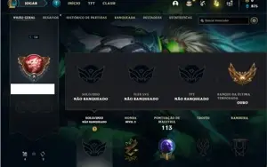 Conta unranked com 41 Champs e 21 Skins